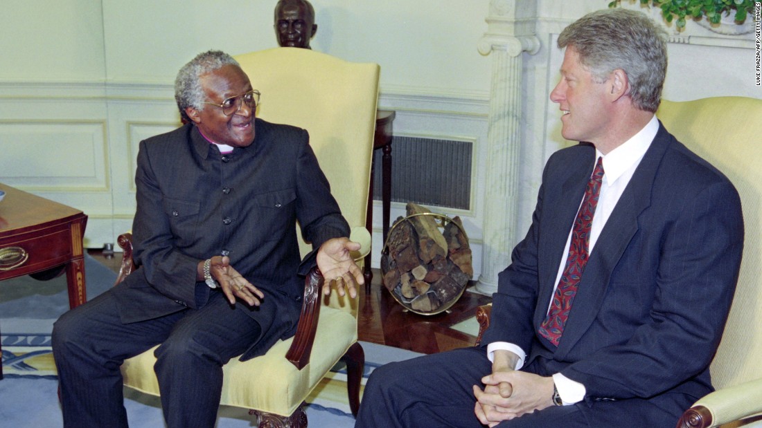 Tutu meets US President Bill Clinton in 1989.