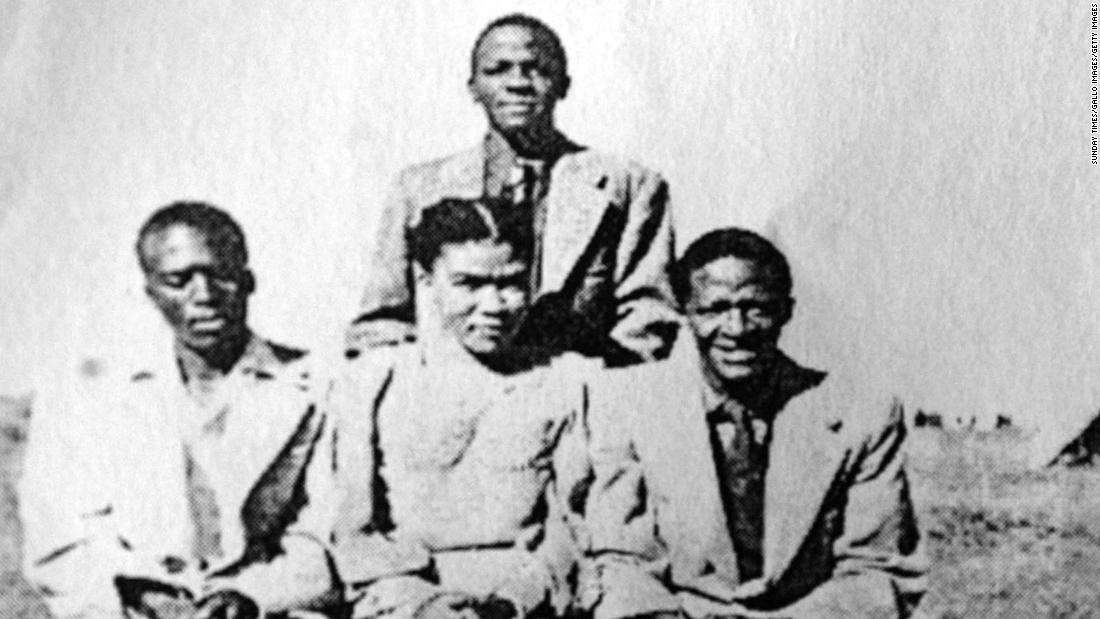 Tutu is seen at right with other members of the editorial staff of the Normalife, a publication produced by the students of the Pretoria Bantu Normal College in South Africa. Tutu graduated from the college with a teacher certificate in 1953.