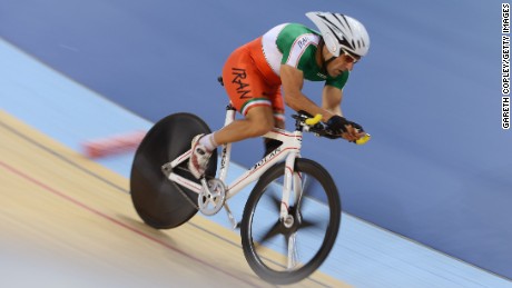 Bahman Golbarnezhad of Iran is pictured competing in London 2012.