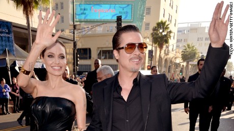 Actors Angelina Jolie and Brad Pitt attend the World Premiere of Disney&#39;s &quot;Maleficent&quot; at the El Capitan Theatre in 2014 in Hollywood, California. 