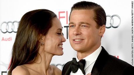 LOS ANGELES, CA - NOVEMBER 05:  Actress/director Angelina Jolie Pitt (L) and husband actor Brad Pitt arrive at the AFI FEST 2015 presented by Audi opening night gala premiere of Universal Pictures&#39; &quot;By The Sea&quot; at the Chinese Theatre on November 5, 2015 in Los Angeles, California.  (Photo by Kevin Winter/Getty Images)