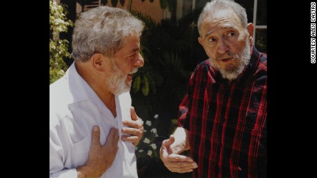 Fidel Castro meets with ex-President of Brazil Lula Ignacio de Silva. 