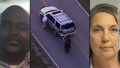 Terence Crutcher on left and Betty Shelby, who was acquitted, on right. 