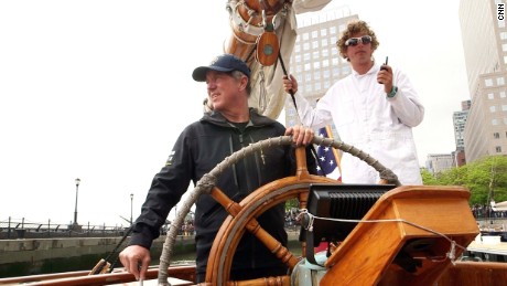 Troy Sears at the helm of America, with Chris Childers in support.