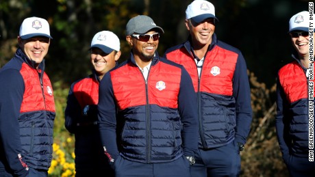 Tiger Woods is one of Davis Love&#39;s five vice-captains at Hazeltine.