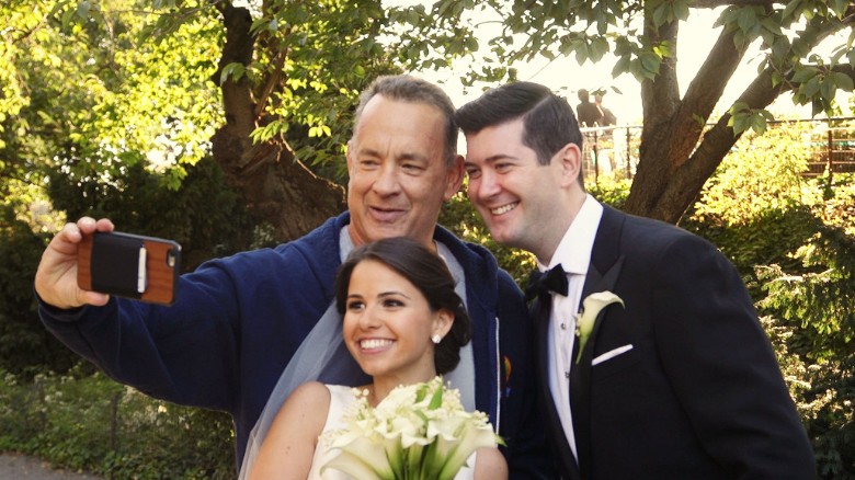 Tom Hanks crashes a wedding photo shoot