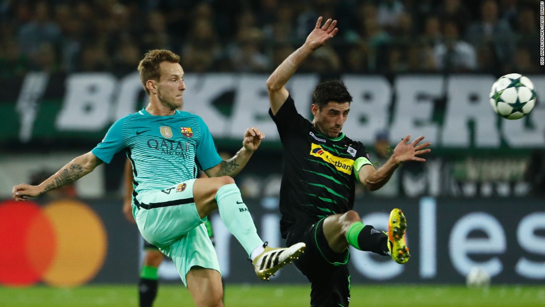 Barcelona was forced to come from behind to defeat Borussia Monchengladbach 2-1 in Germany in its latest Champions League tie.  The visiting side was without the injured Lionel Messi but was still too hot to handle.