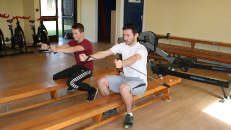 An intensive pull band routine is part of Yariv Kam&#39;s fitness test at the British Racing school.