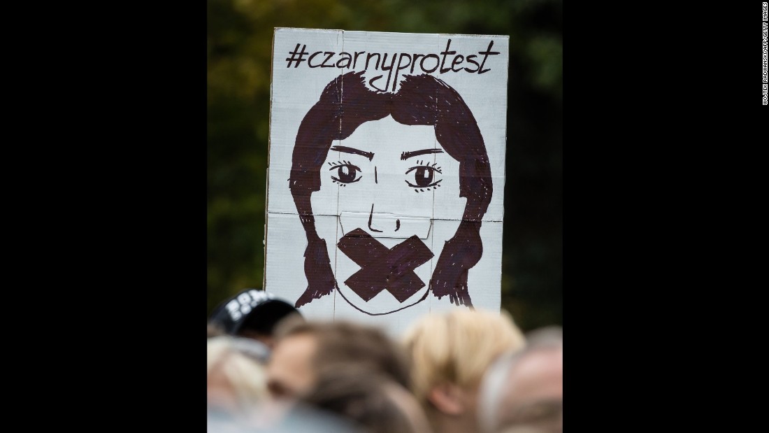 A sign during the pro-choice demonstration on Saturday.
