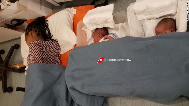 Migrant mothers give birth on Italian rescue ship