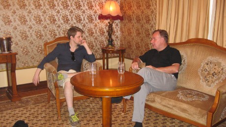 Robert Tibbo pictured here with Edward Snowden in Moscow in July 2016.