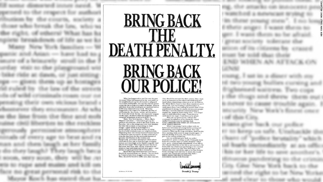 Image result for central park five donald trump