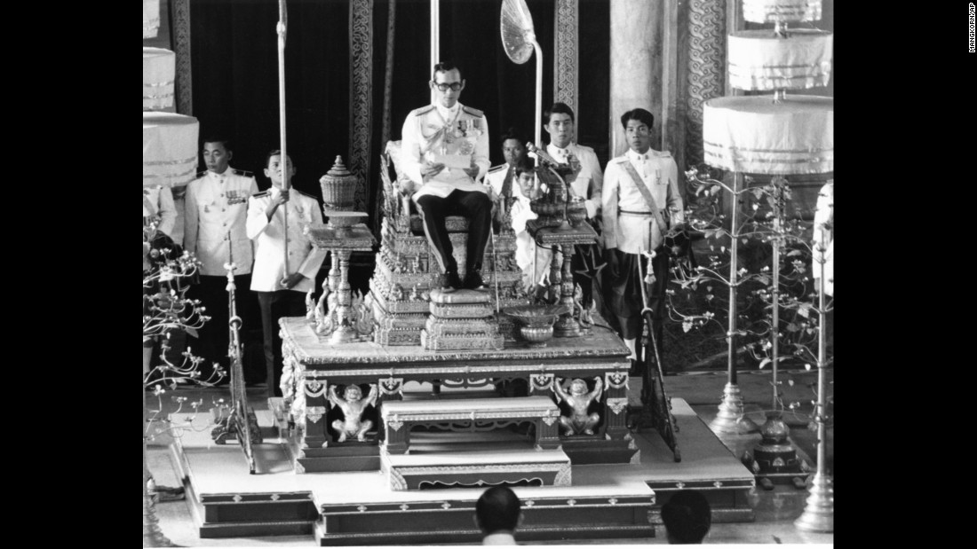 The King convenes the first meeting of his country&#39;s National Reform Assembly during a ceremony held in Bangkok in 1976. The King put the monarchy at the center of Thai society, acting as a force for community and tradition even as the country flipped between political crises and military coups.