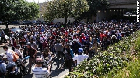 Hundreds of students from the #FeesMustFall movement protest the resuming of classes at the University of Witwatersrand (Wits) in Johannesburg.