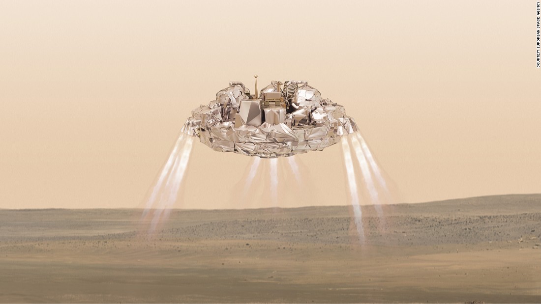 Schiaparelli will be measuring wind speed, temperature, humidity and pressure on Mars.