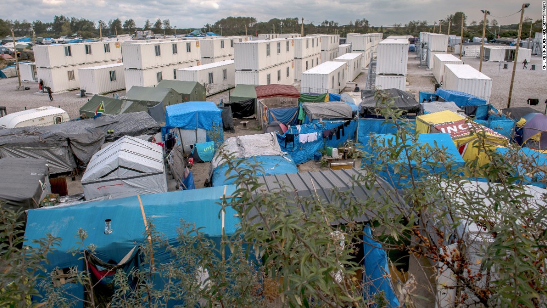 A view of the migrant camp in Calais on Wednesday, October 12.