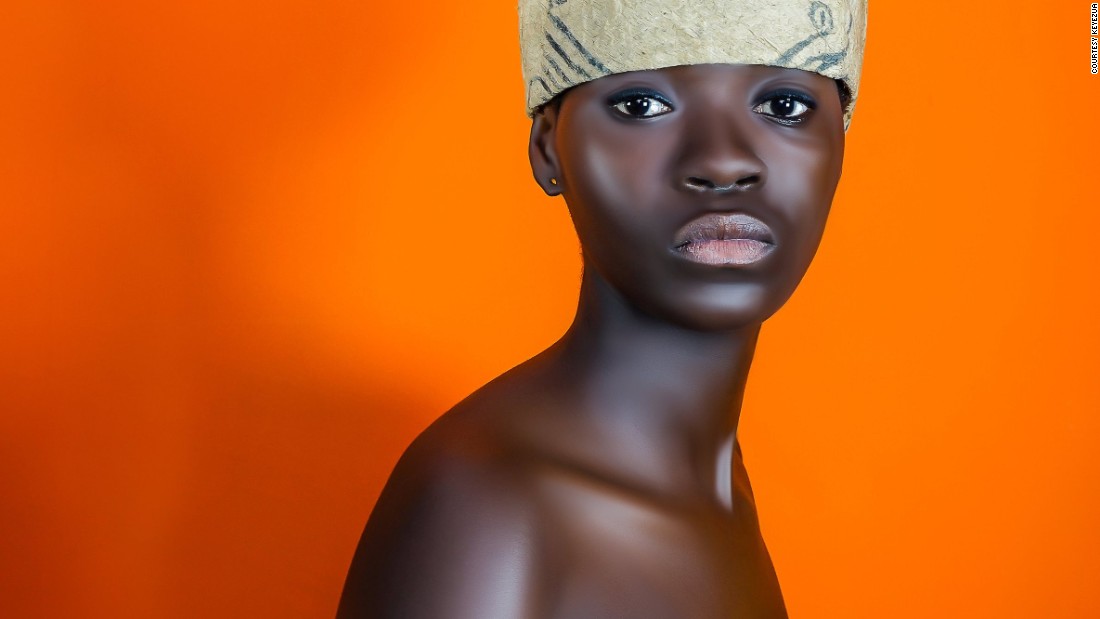 A young woman wears handmade clothes woven from raw materials using traditional basket weaving techniques. The images by Keyezua question how developed Angolan design is today? It&#39;s about &quot;inviting the viewers to think further than African prints as identity&quot; writes Keyezua, as these &quot;are often produced in Europe by European designers and sold to Africans.&quot;