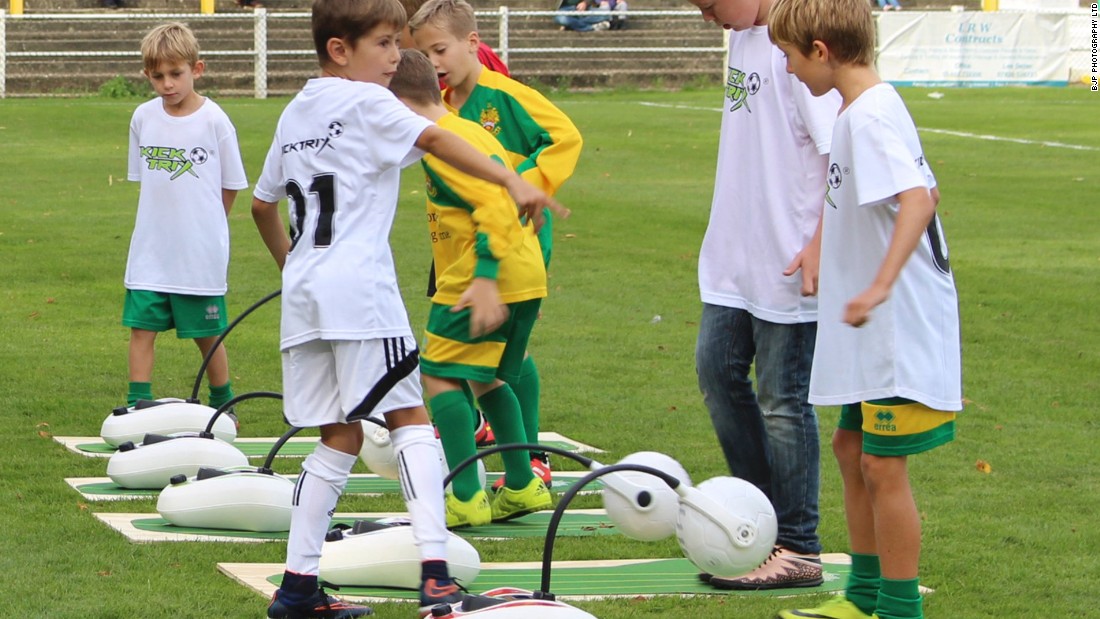 The device, costing £250 ($305), is developed so that kids can practice football indoors. &quot;There are a lot of good young players,&quot; said Hamilton, &quot;but a lot of them don&#39;t make it because they don&#39;t have the skills necessary to control the ball.&quot;