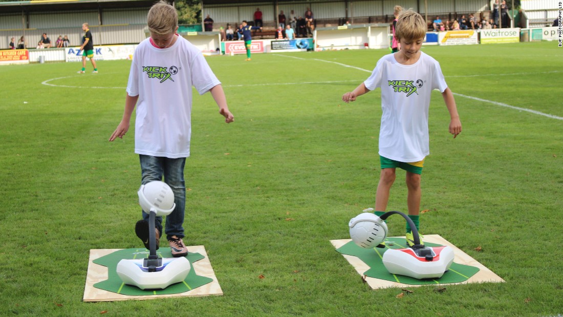 Hamilton Snr. has recently founded his own business. He hopes that KickTrix, a &quot;keepy-uppy&quot; machine, will help budding footballers become Premier League stars.