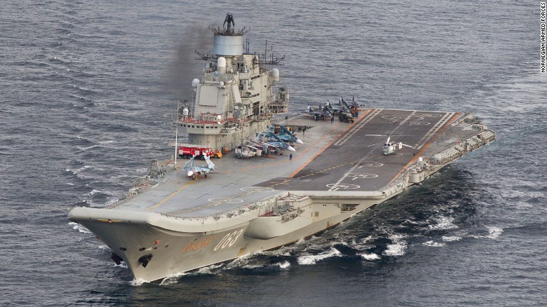The Russian aircraft carrier Admiral Kuznetsov is seen in 2016.