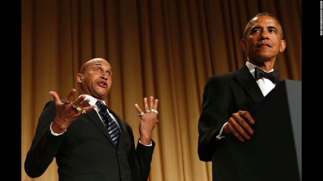 Obama speaks next to comedian Keegan-Michael Key, who is playing Luther, &lt;a href=&quot;http://www.cnn.com/videos/politics/2015/04/26/whcd-sot-obama-anger-translator-luther.cnn/video/playlists/correspondents-dinner/&quot; target=&quot;_blank&quot;&gt;&quot;Obama&#39;s anger translator,&quot;&lt;/a&gt; at the annual dinner of the White House Correspondents&#39; Association on April 25, 2015. &lt;a href=&quot;http://www.cnn.com/2015/04/26/politics/white-house-correspondents-dinner-obama-top-10/&quot; target=&quot;_blank&quot;&gt;See the top 10 jokes from the dinner&lt;/a&gt;