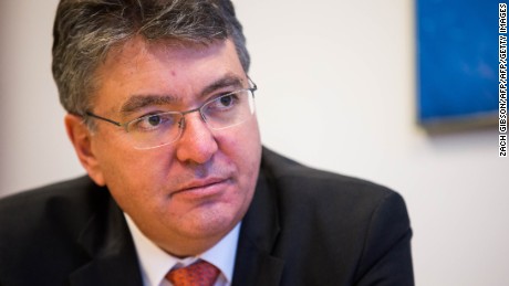 Colombian Minister of Finance and Public Credit Mauricio Cardenas speaks during an interview at the 2016 Annual Meetings of the International Monetary Fund and the World Bank Group at The World Bank Building October 8, 2016 in Washington, D.C.  / AFP / ZACH GIBSON        (Photo credit should read ZACH GIBSON/AFP/Getty Images)