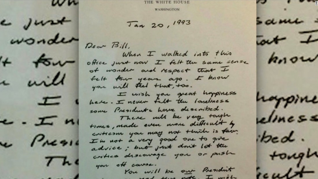 The letter George H.W. Bush left for Clinton is a lesson in elegance ...