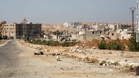 Few signs indicate residents are heeding calls to leave Aleppo&#39;s rebel-held Kalasa neighborhood.