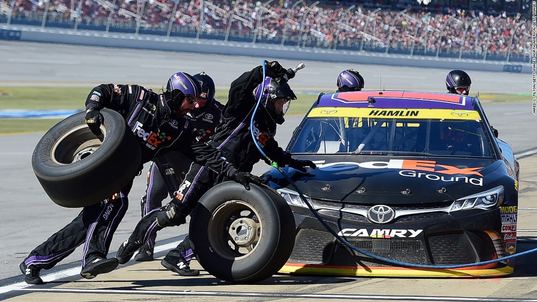 &quot;We have some of the greatest athletes in the world that have come to NASCAR to work for pit crews,&quot; says Hamlin.