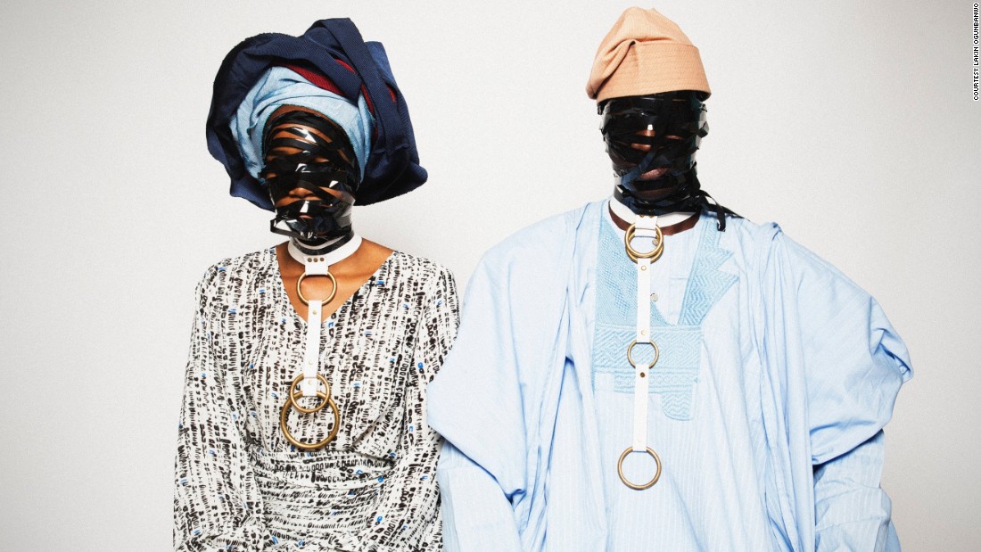 Photograph from a series titled, Are You Ok? Ogunbanwo&#39;s lens often focuses on West Africa&#39;s high-end fashion industry. His series on men&#39;s hats in Nigeria was featured in Vogue earlier this year. The images pictured here push the country&#39;s conventional views on taste and decency by photographing Nigerians dressed in traditional garments but combined with fetish wear. 