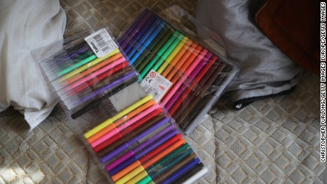 A set of colored markers.