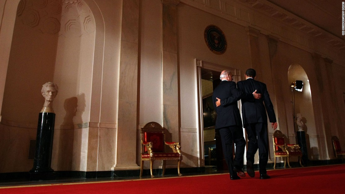 Biden and Obama put their arms around each other after Obama&#39;s &lt;a href=&quot;http://www.cnn.com/2010/POLITICS/03/23/health.care.main/&quot; target=&quot;_blank&quot;&gt;health care overhaul&lt;/a&gt; was passed in March 2009. It was the biggest expansion of health care guarantees in more than four decades, and it represented a significant step toward the goal of universal coverage, which had been sought by every Democratic President since Harry Truman.