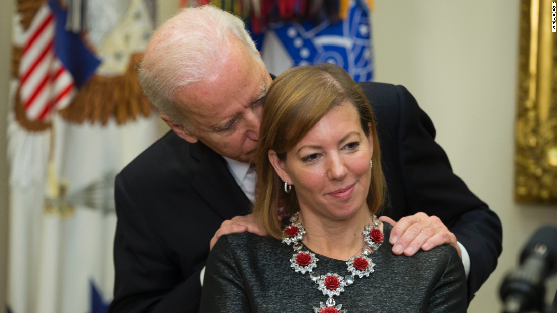 Biden talks to Stephanie Carter as her husband, Ashton Carter, delivers a speech at the White House in February 2015. Ashton Carter had just been sworn in as the country&#39;s new Secretary of Defense, but it was Biden&#39;s hands-on whisper &lt;a href=&quot;http://www.cnn.com/2015/02/17/politics/biden-carter-whisper/index.html&quot; target=&quot;_blank&quot;&gt;that went viral on social media.&lt;/a&gt;