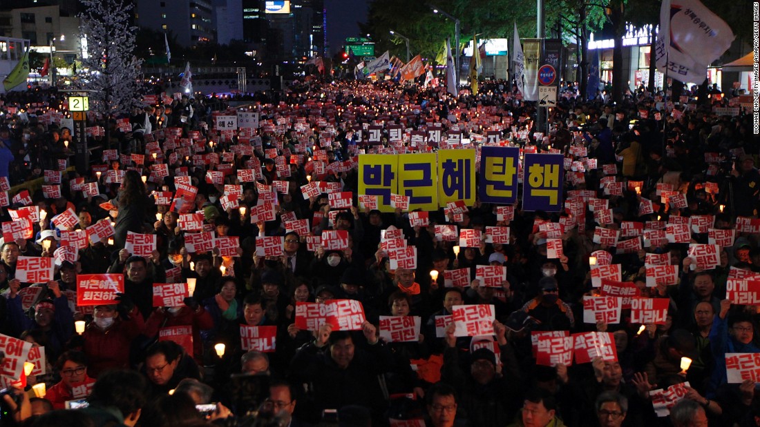 Protesters Take To Seoul Streets To Demand President Parks Ouster