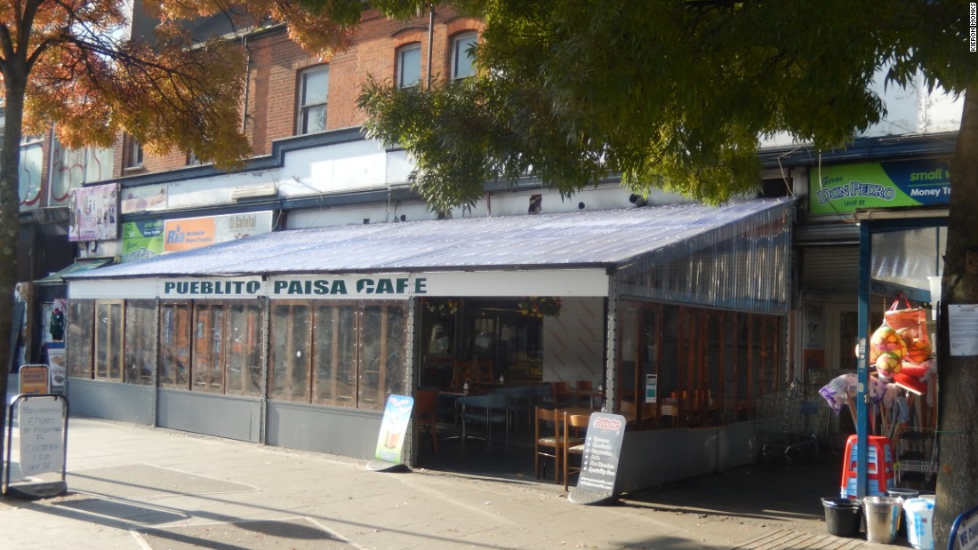The &#39;Pueblito Paisa&#39; cafe at the front of Seven Sisters market, a popular location for concerts, live sport and empanadas. &lt;br /&gt;&lt;br /&gt;Pueblito - meaning little village - is also used as a name the indoor market