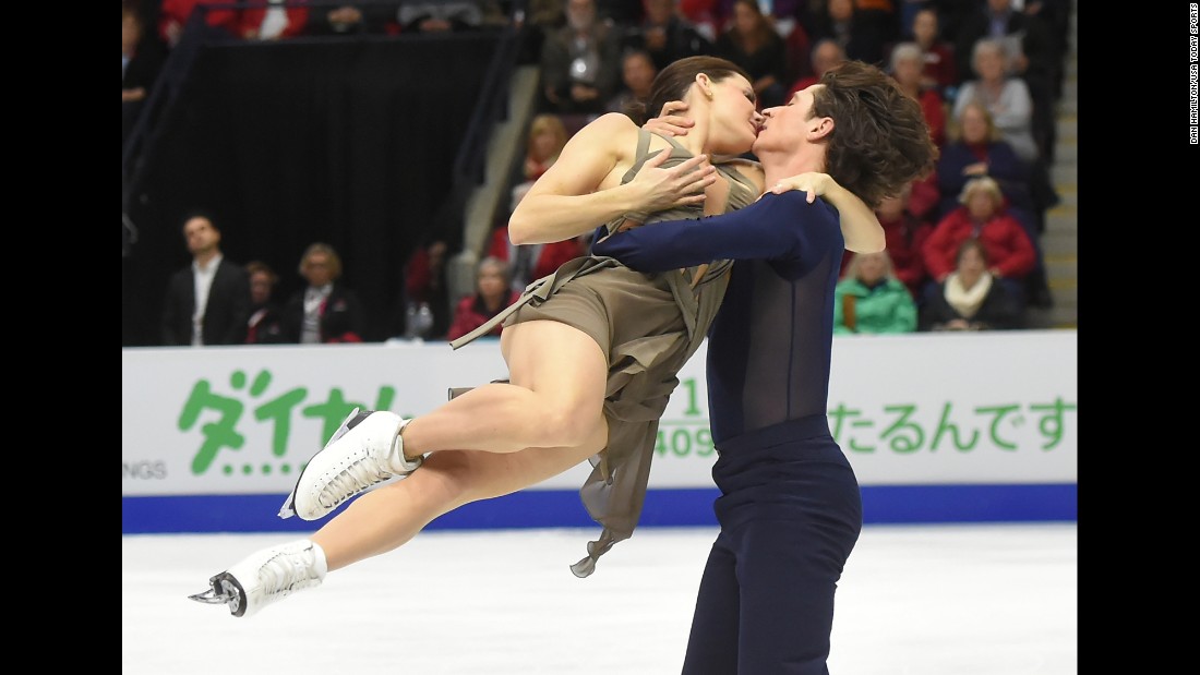 Canadian ice dancers Tessa Virtue and Scott Moir perform at the Skate Canada International on Friday, October 29. They finished in first.