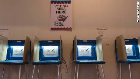 Voting booths inside the Early Vote Center in Minneapolis, Minnesota on October 5, 2016.