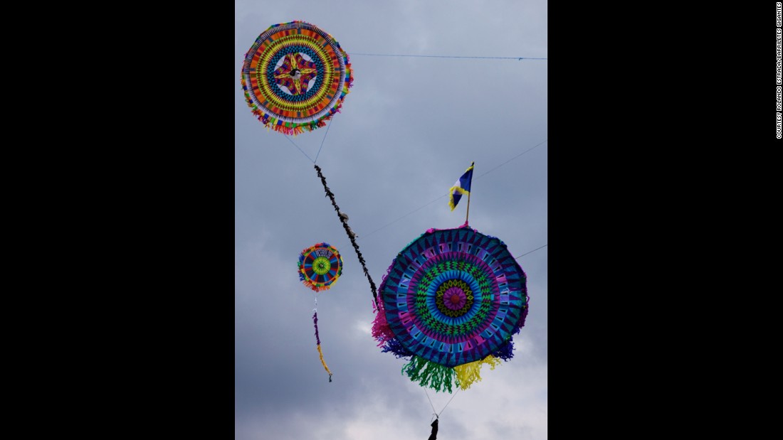 The Barriletes Gigantes festival is one of the region&#39;s main cultural events. On All Saints&#39; Day, the people of Sacatepequez fly the giant kites, painted by hand, over the graves of their family members while they pray and deposit flowers.