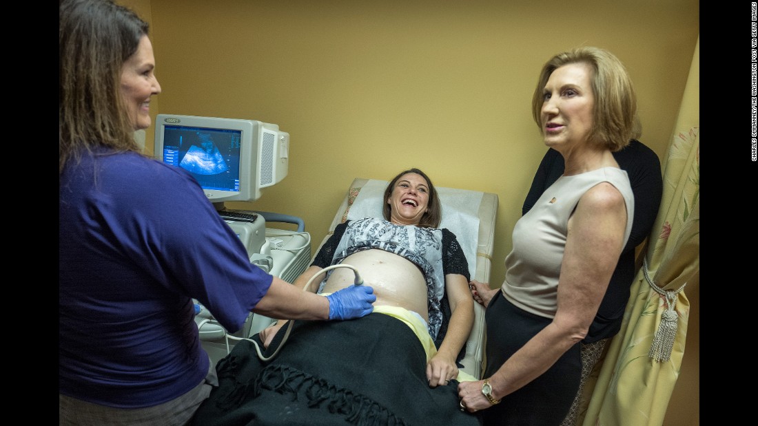 Republican presidential candidate Carly Fiorina, right, visits a pregnancy center in Spartanburg, South Carolina, on September 24, 2015. Fiorina &lt;a href=&quot;http://www.cnn.com/2015/09/24/politics/carly-fiorina-planned-parenthood-pregnancy-center/&quot; target=&quot;_blank&quot;&gt;continued her attacks against Planned Parenthood, &lt;/a&gt;which was under fire because of a series of secretly taped, edited videos accusing it of breaking federal laws by profiting off the sale of organs and tissues of aborted fetuses. Planned Parenthood denied it had broken any laws.