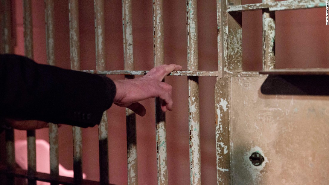 While visiting the Civil Rights Institute in Birmingham, Alabama, on January 18, 2016, Sanders touches the actual jail bars that the Rev. Martin Luther King Jr. was behind when he wrote his &quot;Letter from Birmingham Jail&quot; in 1963.