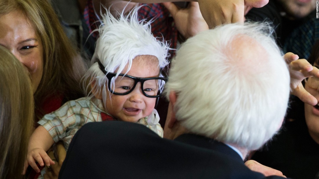 Sanders meets a 3-month-old dressed like him at a campaign rally in Las Vegas on February 14, 2016. The boy, Oliver Jack Carter Lomas-Davis, &lt;a href=&quot;http://www.cnn.com/2016/03/03/politics/bernie-baby-dies/index.html&quot; target=&quot;_blank&quot;&gt;died from Sudden Infant Death Syndrome&lt;/a&gt; a few weeks later.