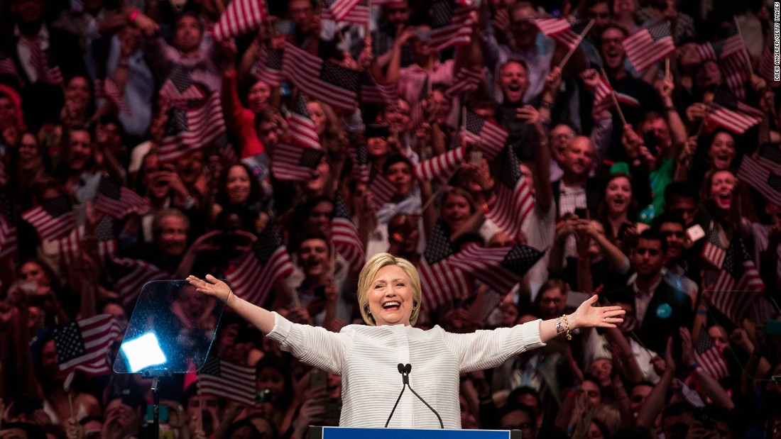 Clinton arrives to a primary night rally in New York on June 7, 2016. A day earlier, she had secured enough delegates &lt;a href=&quot;http://www.cnn.com/2016/06/06/politics/hillary-clinton-nomination-2016/&quot; target=&quot;_blank&quot;&gt;to become the Democratic Party&#39;s presumptive nominee. &lt;/a&gt;