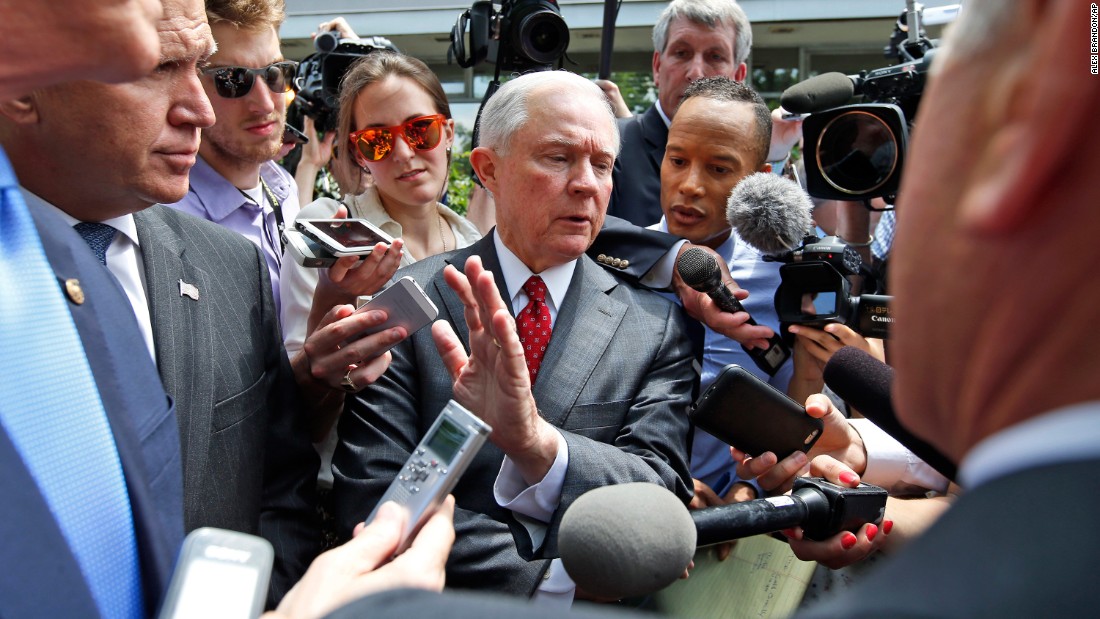 U.S. Sen. Jeff Sessions, center, talks with reporters after Trump met with the Senate Republican Conference on July 7, 2016. Trump had come to Capitol Hill with the hopes of unifying the party. Sessions, one of Trump&#39;s staunchest supporters, argued that Trump had accomplished his goals at the meeting by making a more strenuous effort to bring the party together. &lt;a href=&quot;http://www.cnn.com/2016/07/07/politics/donald-trump-capitol-hill-republicans/&quot; target=&quot;_blank&quot;&gt;But there were reports of tension.&lt;/a&gt;