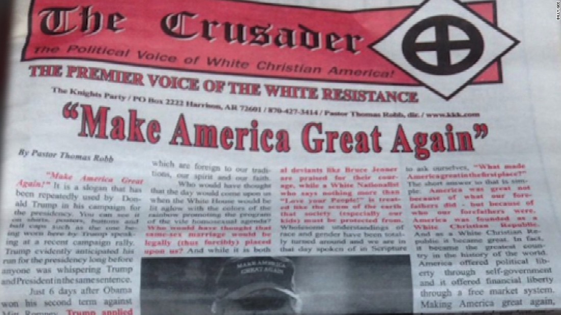 Trump campaign denounces KKK's official newspaper's support