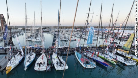 Calm before the storm -- the Vendee Globe fleets sits in harbor ahead of the race.
