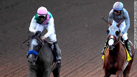 Arrogate (left) got up to beat  California Chrome at the post in the $6 million Breeders&#39; Cup Classic at Santa Anita Park.