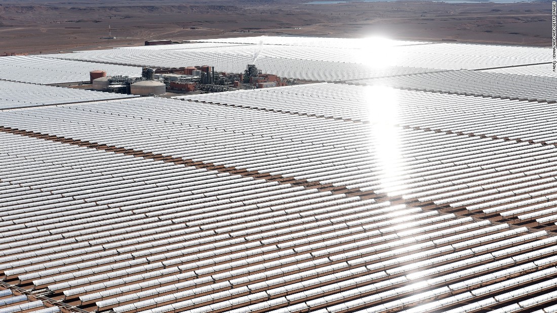In the desert 12.5 miles outside of town, the plant&#39;s first stage has been completed. Its parabolic mirrors will play a significant role in contributing towards the nation&#39;s target of generating 40 percent of its energy from renewables by 2020.
