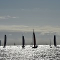 Vendee Globe sailing starting line class Imoca monohulls silhouette