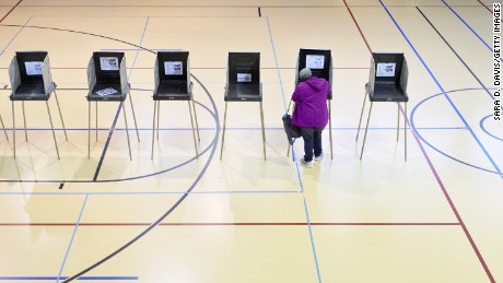 DURHAM, N.C - NOVEMBER 8:  A woman votes on November 8, 2016 in Durham, North Carolina. African American turn out to the polls was reporting low across the battleground state.  (Photo by Sara D. Davis/Getty Images)