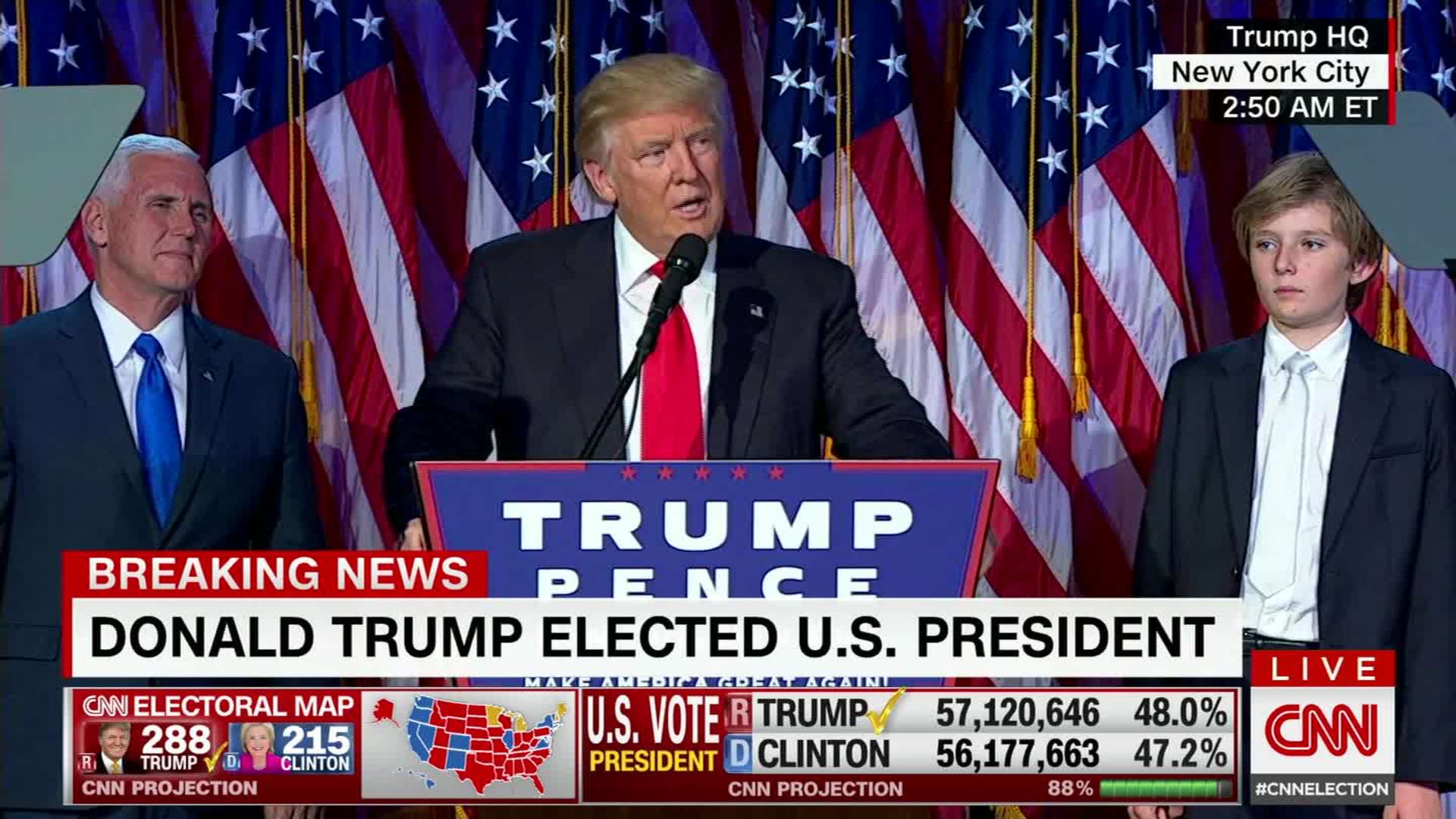 The Moment Cnn Projected Donald Trump Is President